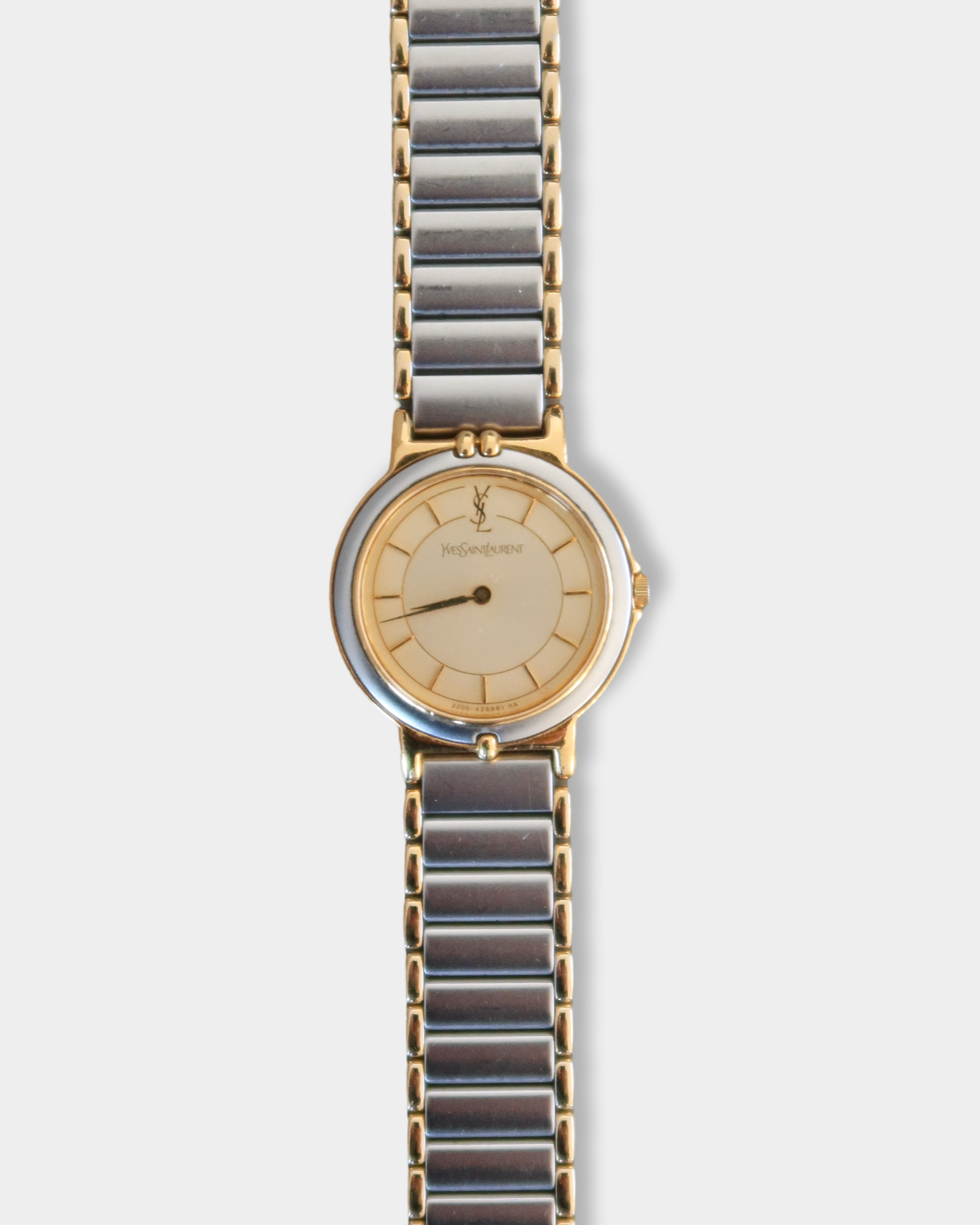 Yves Saint Laurent YSL Vintage Two-Tone Champagne Dial Watch