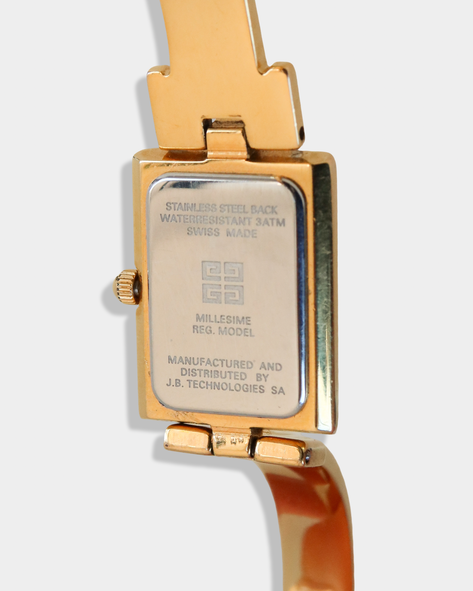 Givenchy Paris Vintage Gold-Tone Rectangular Bangle Watch