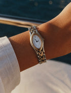 Yves Saint Laurent YSL Vintage Two-Tone Oval Watch