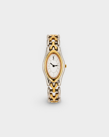 Yves Saint Laurent YSL Vintage Two-Tone Oval Watch