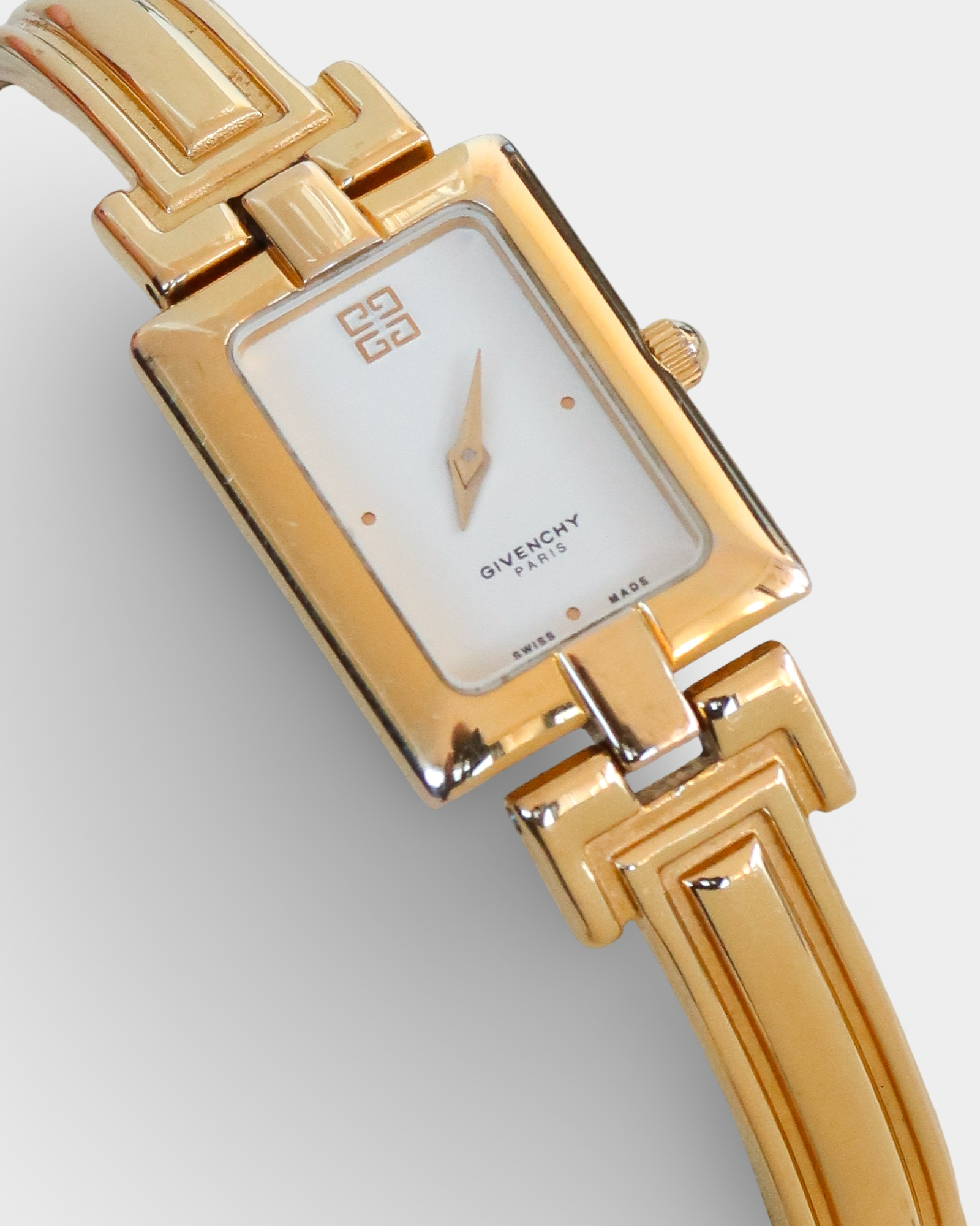 Givenchy Paris Vintage Gold-Tone Rectangular Bangle Watch