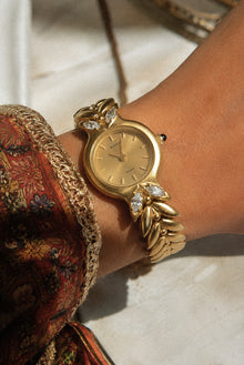 Rado Vintage Gold-Tone Crystal Leaf Bracelet Watch