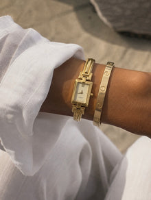 Givenchy Paris Vintage Gold-Tone Rectangular Bangle Watch