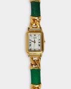Loewe Vintage Green Leather & Gold-Tone Watch