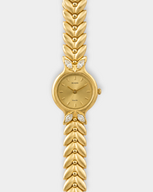 Rado Vintage Gold-Tone Crystal Leaf Bracelet Watch