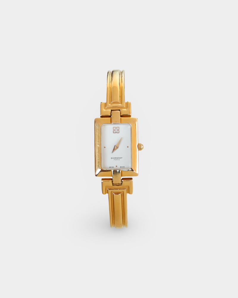 Givenchy Paris Vintage Gold-Tone Rectangular Bangle Watch
