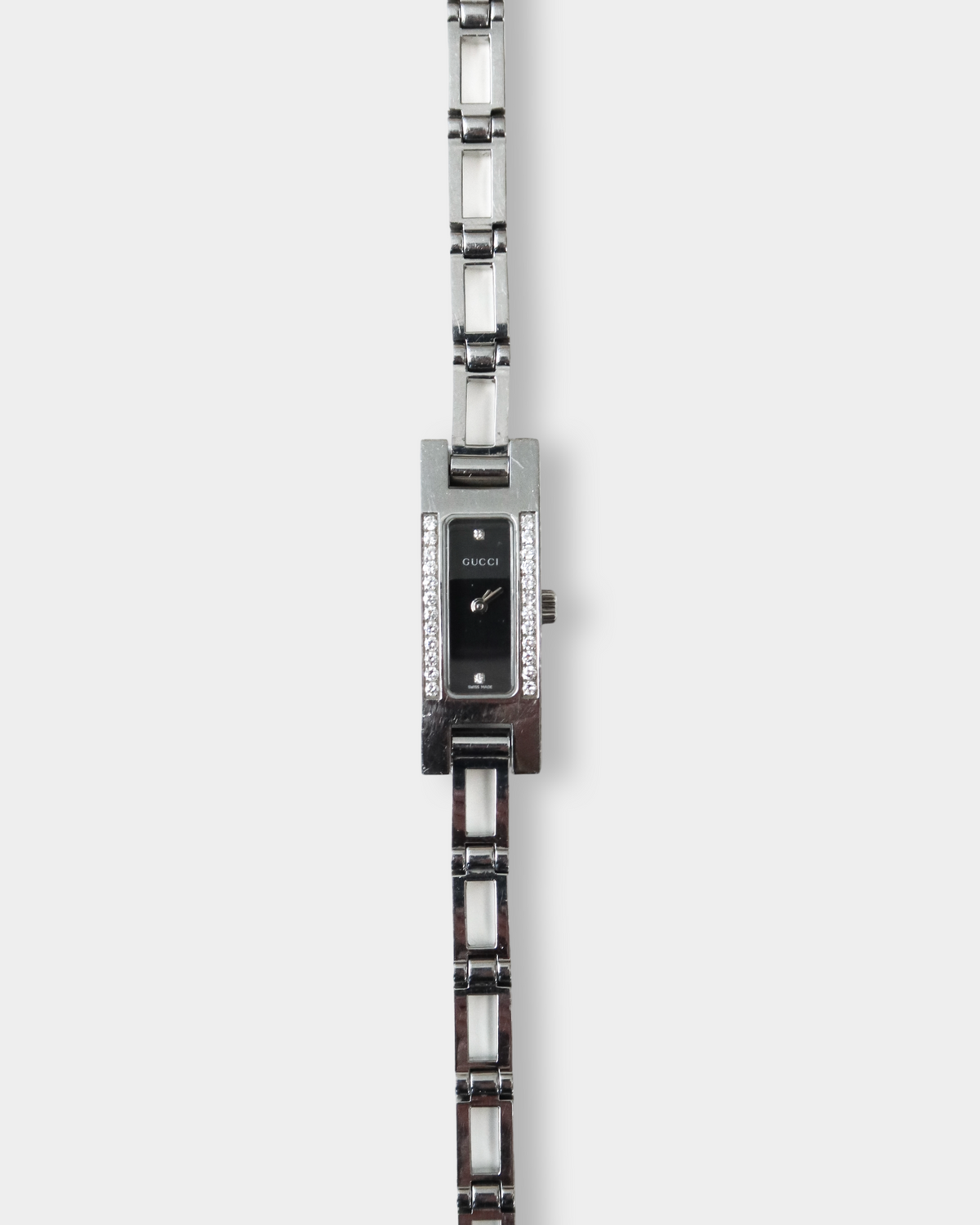 Gucci Vintage 3900L Diamond-Set Black Dial Bracelet Watch