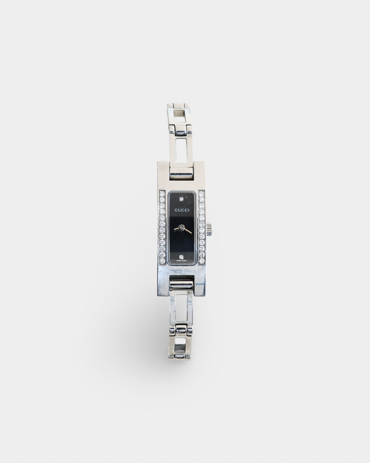 Gucci Vintage 3900L Diamond-Set Black Dial Bracelet Watch