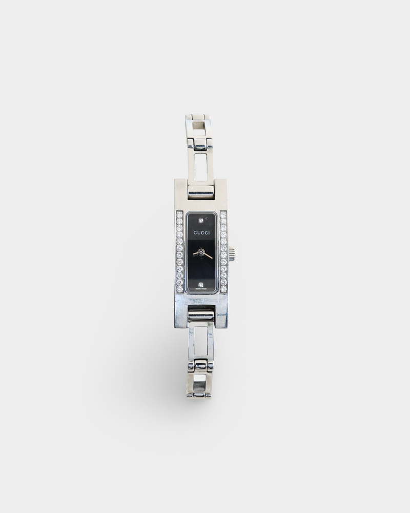 Gucci Vintage 3900L Diamond-Set Black Dial Bracelet Watch