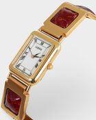 Loewe Vintage Burgundy Leather Anagram Bracelet Watch