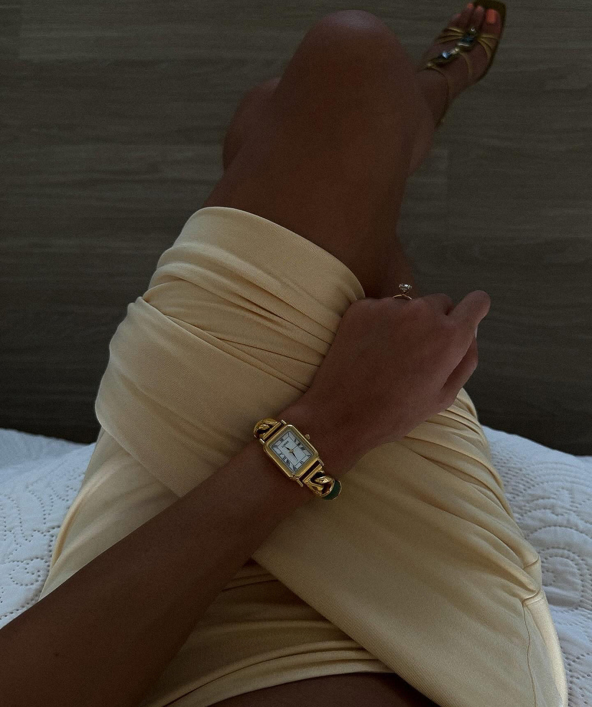 Loewe Vintage Green Leather & Gold Watch