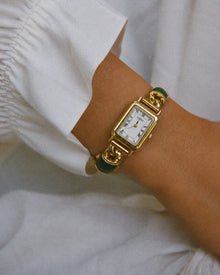 Loewe Vintage Green Leather & Gold Watch