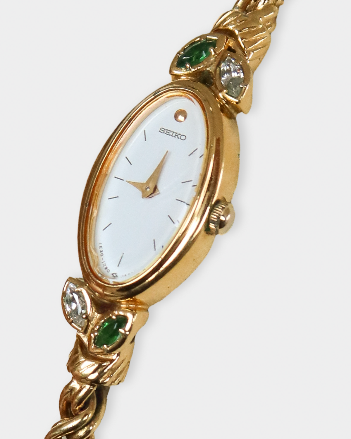 Seiko Vintage Emerald Green Jewel Rope Bracelet Watch