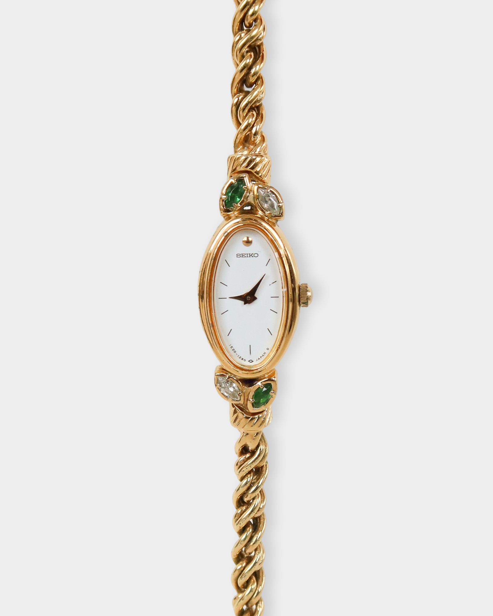 Seiko Vintage Emerald Green Jewel Rope Bracelet Watch