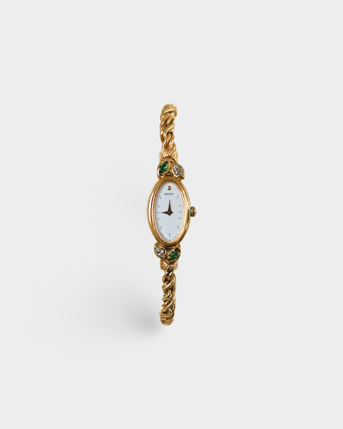 Seiko Vintage Emerald Green Jewel Rope Bracelet Watch