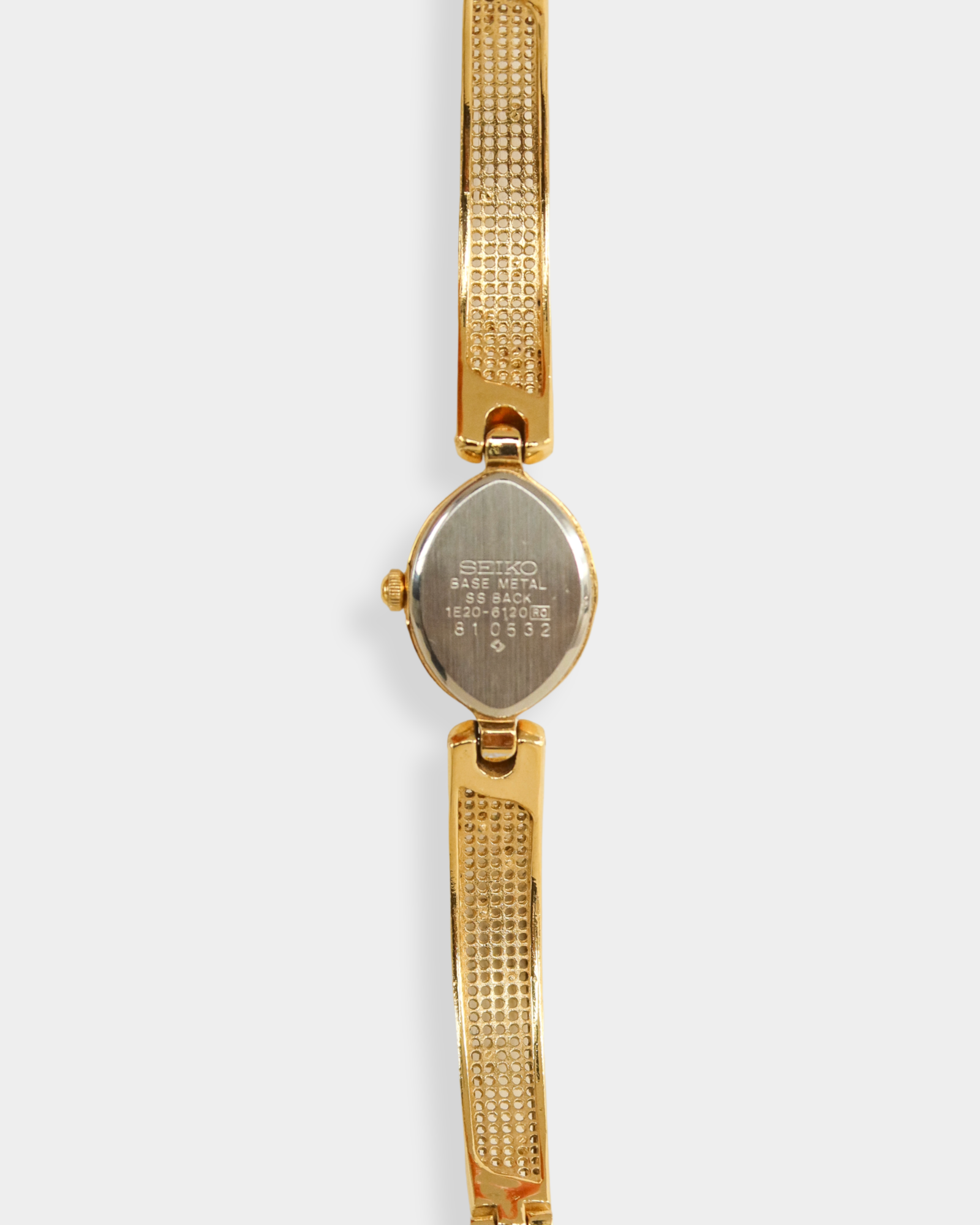 Seiko Vintage Gold-Tone Textured Oval Bracelet Watch