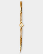 Seiko Vintage Gold-Tone Textured Oval Bracelet Watch