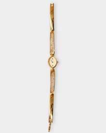 Seiko Vintage Gold-Tone Textured Oval Bracelet Watch