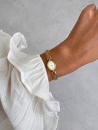 Seiko Vintage Gold-Tone Textured Oval Bracelet Watch