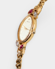 Seiko Vintage Ruby Crystal Rope Bracelet Watch