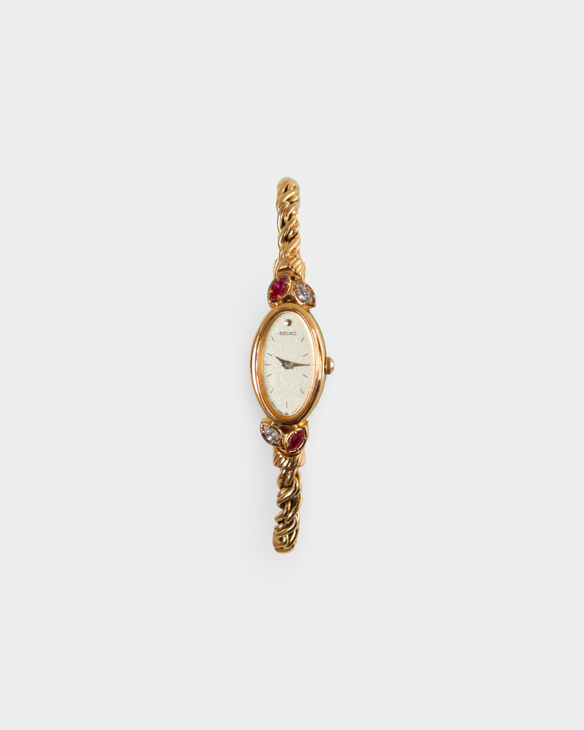Seiko Vintage Ruby Crystal Rope Bracelet Watch