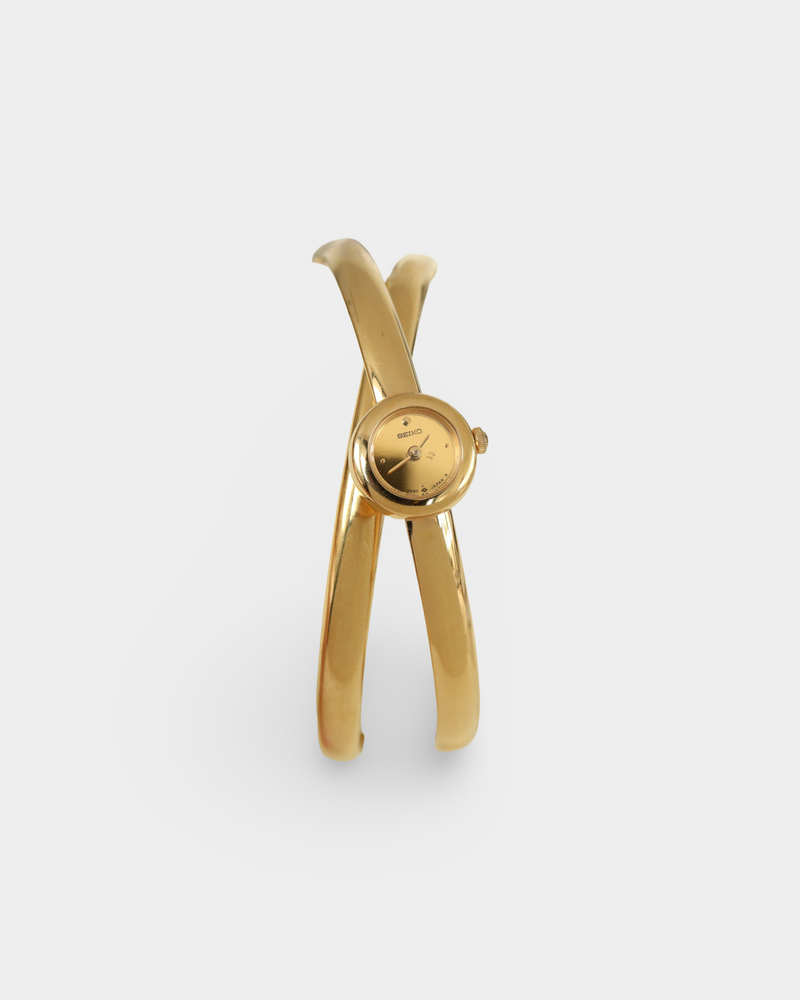 Seiko Vintage Sculptural Double Bangle Watch