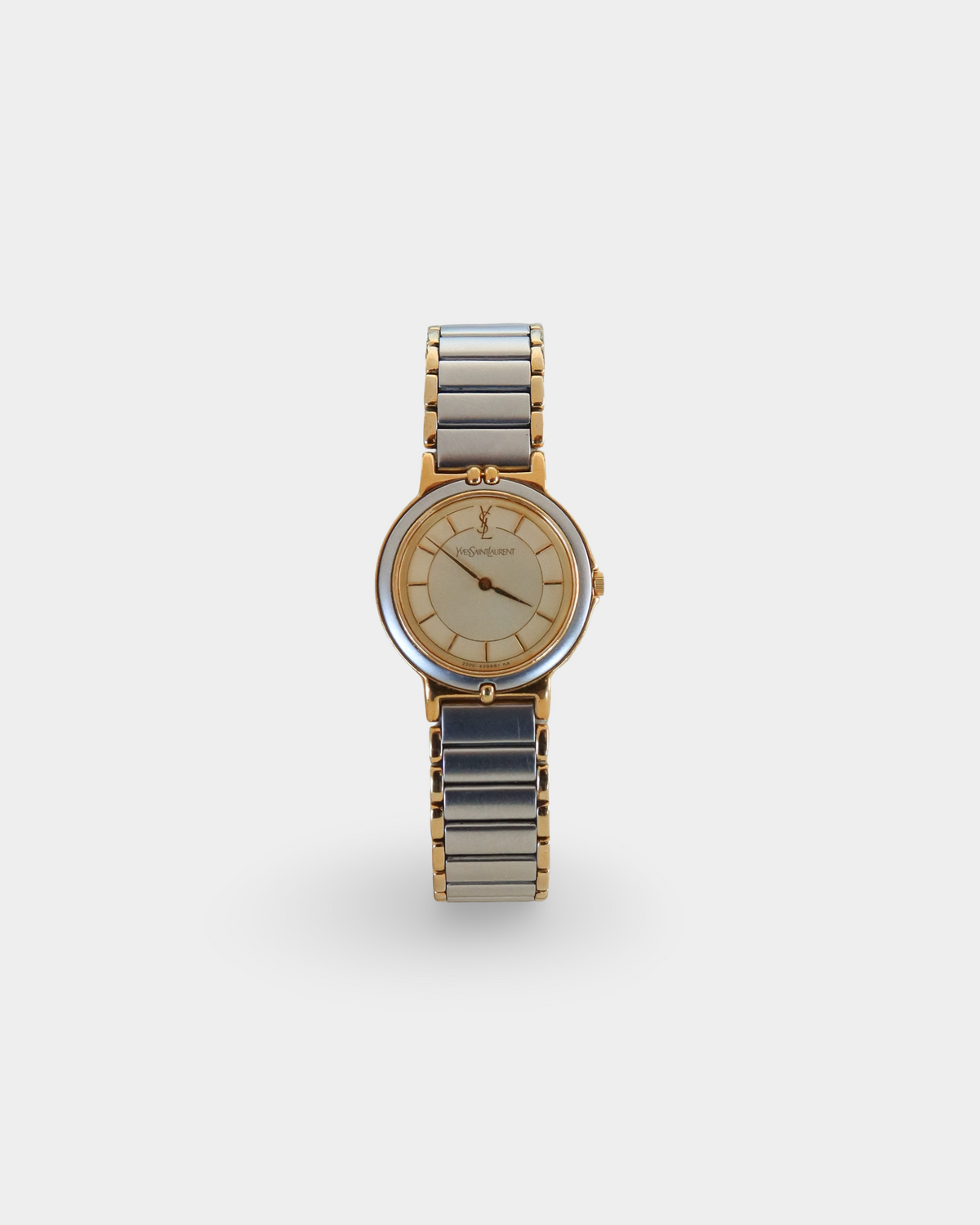 Yves Saint Laurent YSL Vintage Two-Tone Champagne Dial Watch